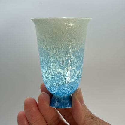 Petal Whisper Tall Teacup Navy