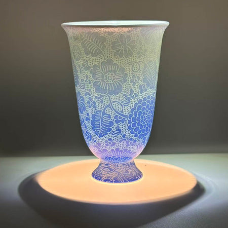 Petal Whisper Tall Teacup Navy