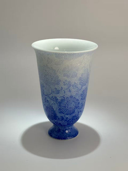 Petal Whisper Tall Teacup Navy